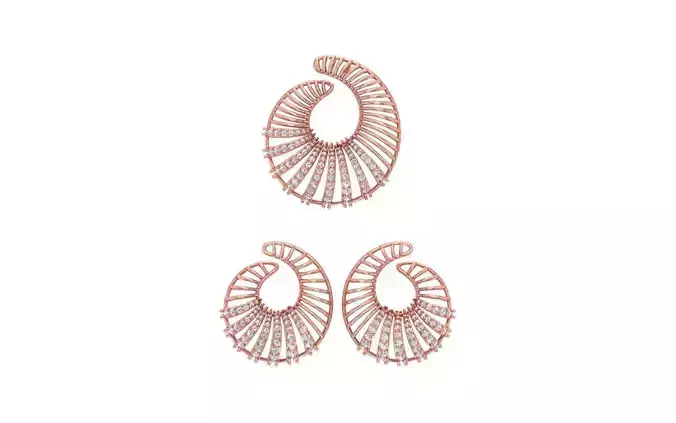 Pendant Earring Sets 3dm STL OBJ FBX Renders Details