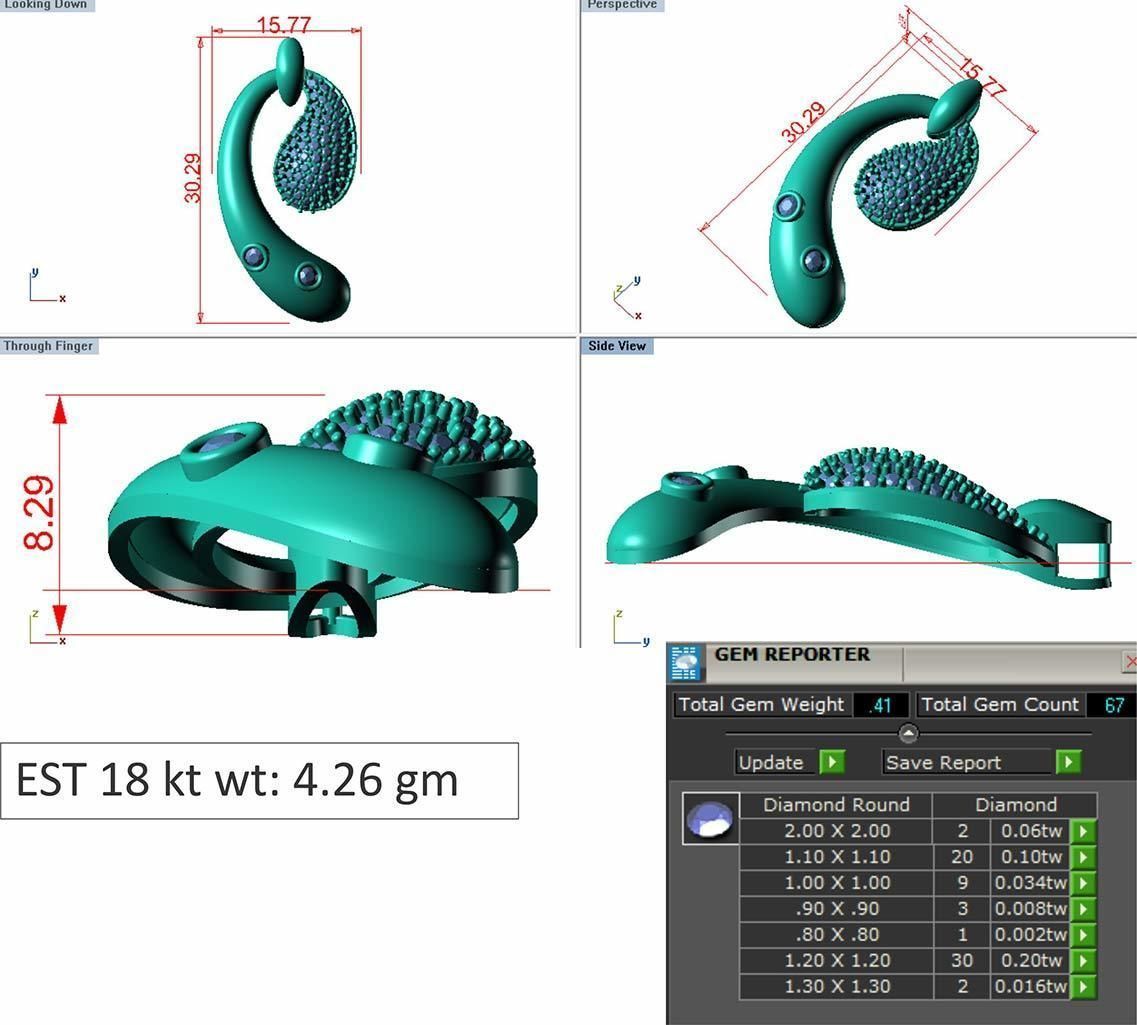 Pendant Earring Sets 3dm STL OBJ FBX Renders Details 3D print model_8