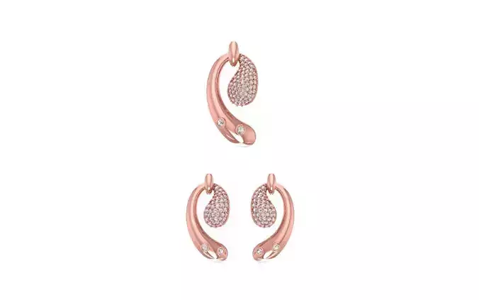 Pendant Earring Sets 3dm STL OBJ FBX Renders Details
