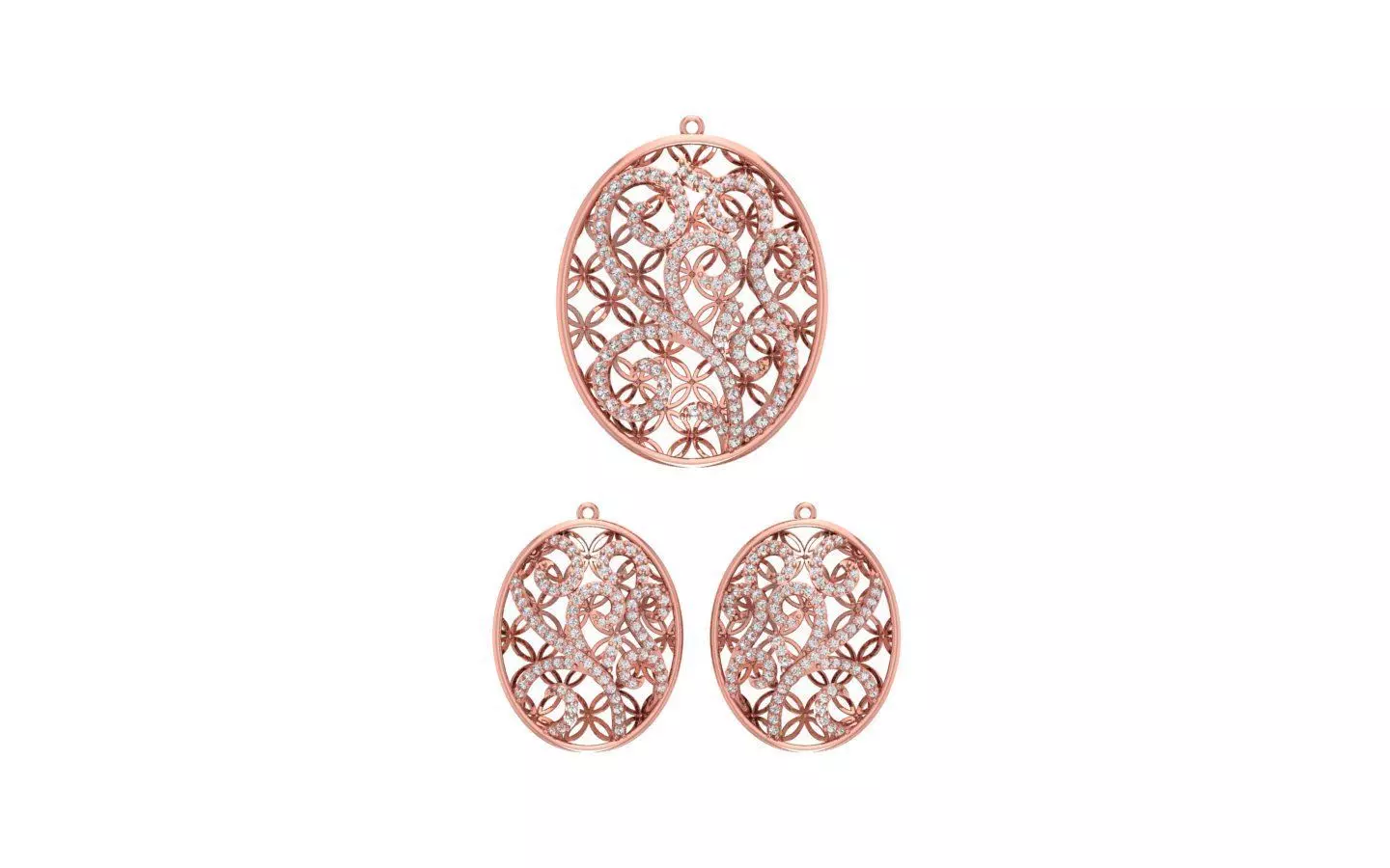 Pendant Earring Sets 3dm STL OBJ FBX Renders Details 3D print model_0