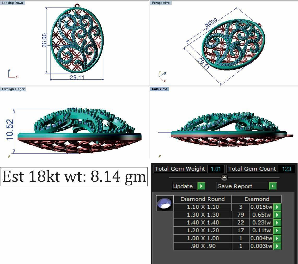 Pendant Earring Sets 3dm STL OBJ FBX Renders Details 3D print model_7