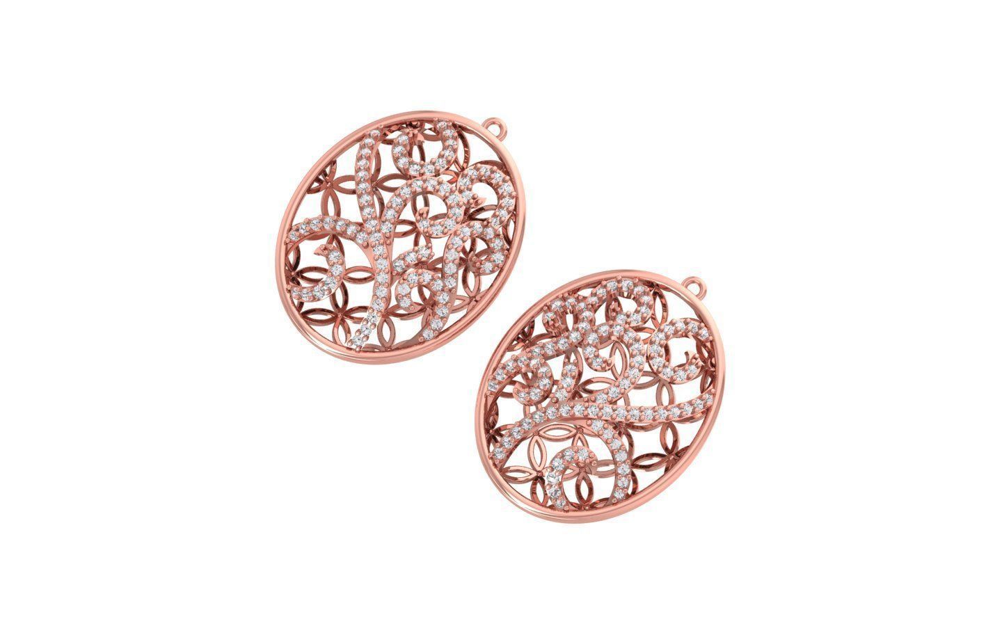 Pendant Earring Sets 3dm STL OBJ FBX Renders Details 3D print model_5