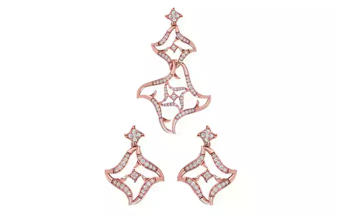 Pendant Earring Sets 3dm STL OBJ FBX Renders Details