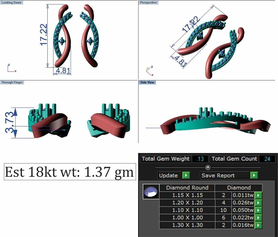 Pendant Earring Sets 3dm STL OBJ FBX Renders Details 3D print model_7