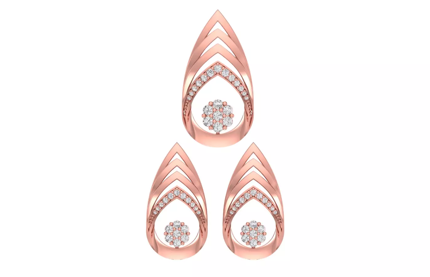 Pendant Earring Sets 3dm STL OBJ FBX Renders Details 3D print model_0