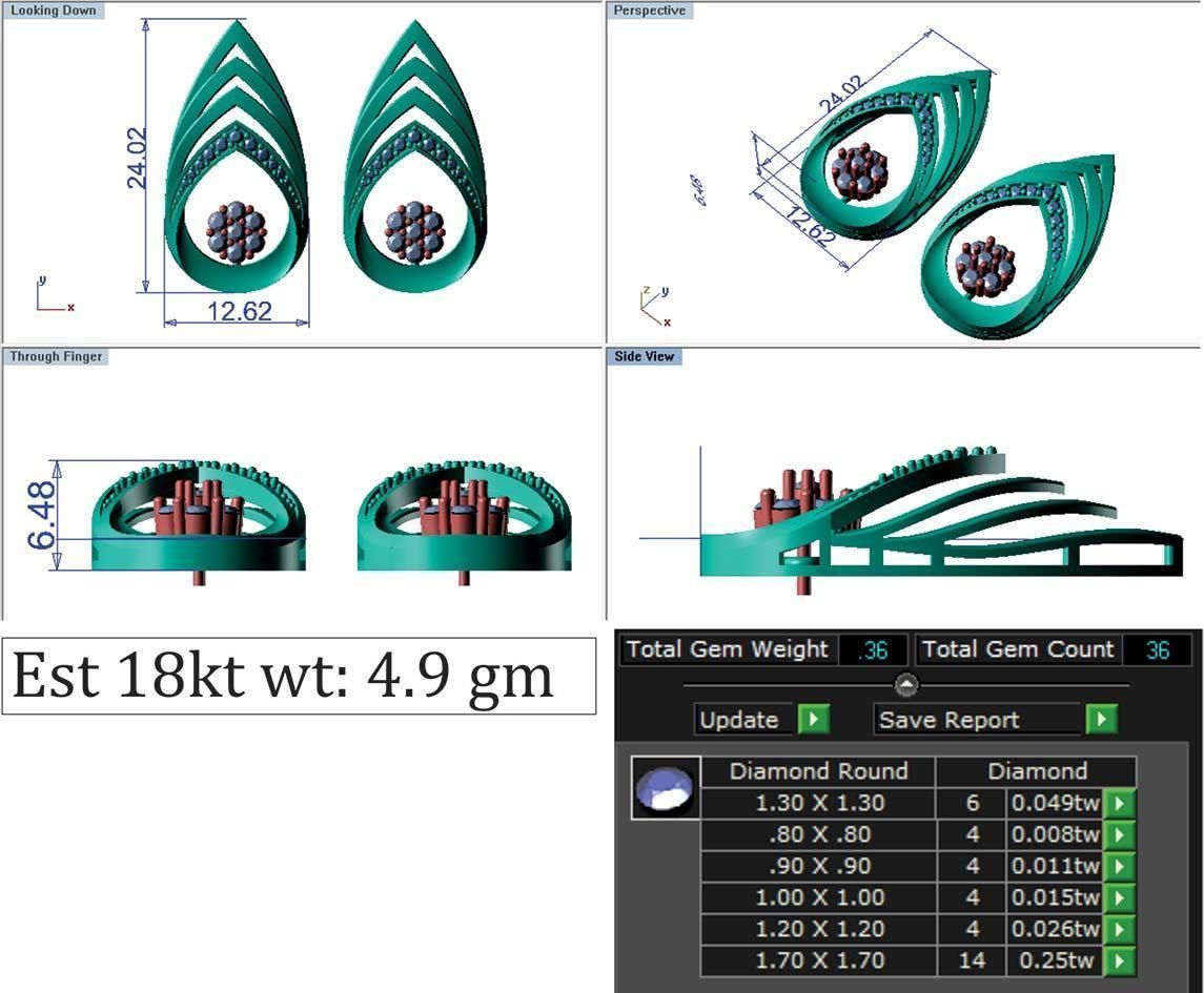 Pendant Earring Sets 3dm STL OBJ FBX Renders Details 3D print model_7