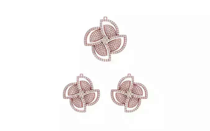 Pendant Earring Sets 3dm STL OBJ FBX Renders Details