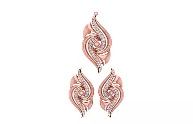 Pendant Earring Sets 3dm STL OBJ FBX Renders Details