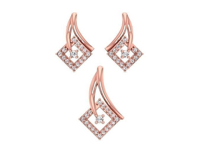 Pendant Earring Sets 3dm STL OBJ FBX Renders Details 3D print model