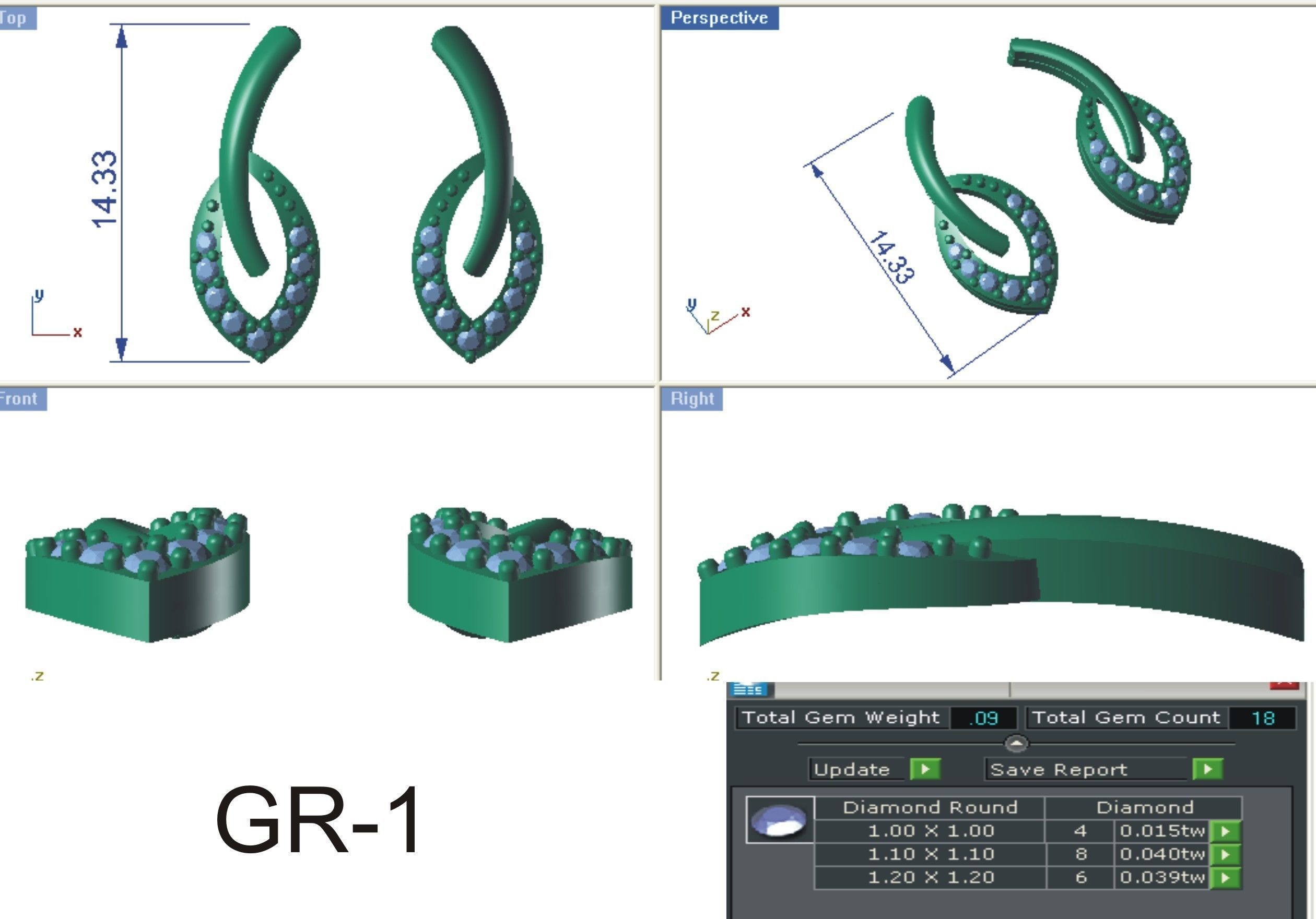 Pendant Earring Sets 3dm STL OBJ FBX Renders Details 3D print model_6