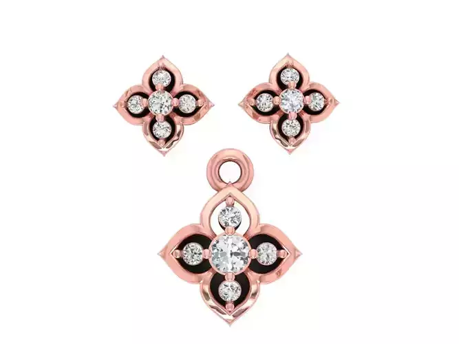 Pendant Earring Sets 3dm STL OBJ FBX Renders Details