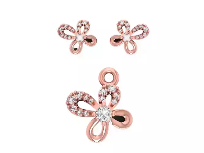 Pendant Earring Sets 3dm STL OBJ FBX Renders Details