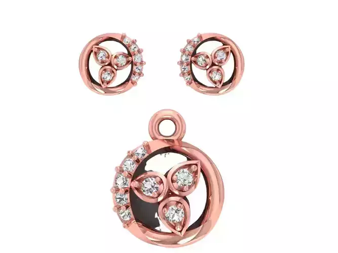 Pendant Earring Sets 3dm STL OBJ FBX Renders Details