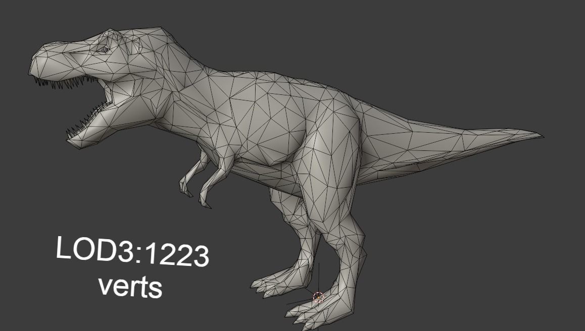 Tyrannosaurus Rex Animated and Rigged Low-poly 3D model_21