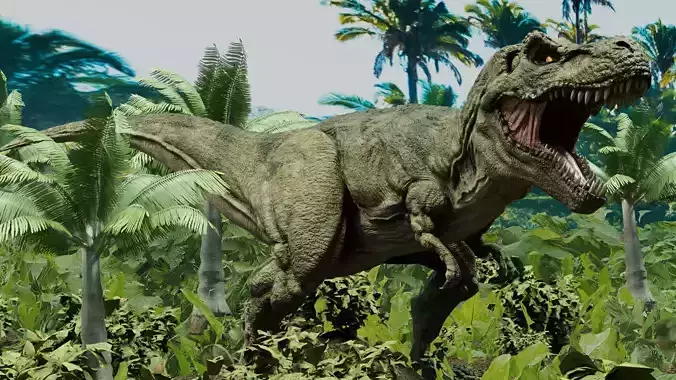Tyrannosaurus Rex Animated and Rigged Low-poly 3D model