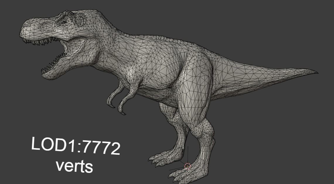 Tyrannosaurus Rex Animated and Rigged Low-poly 3D model_19