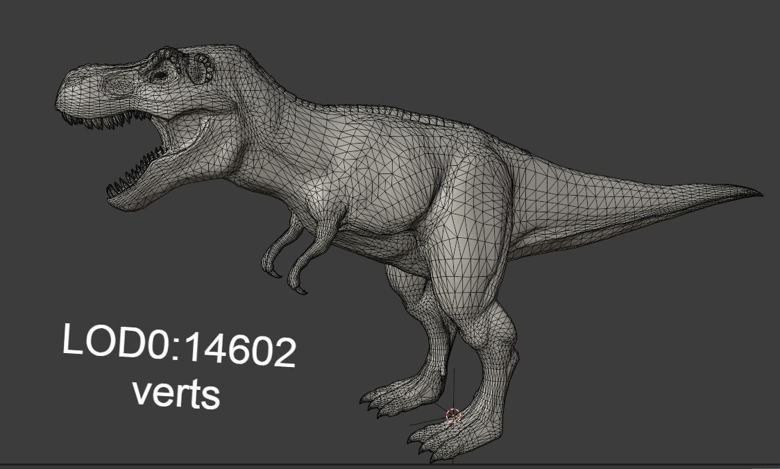 Tyrannosaurus Rex Animated and Rigged Low-poly 3D model_18