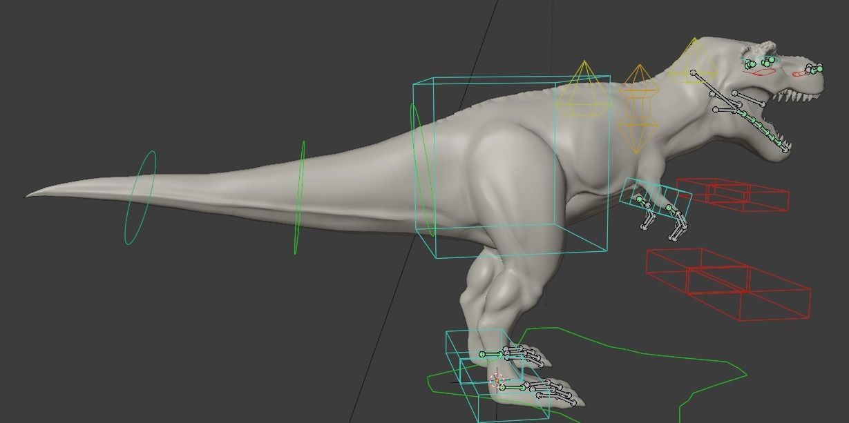 Tyrannosaurus Rex Animated and Rigged Low-poly 3D model_24