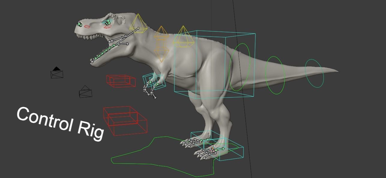 Tyrannosaurus Rex Animated and Rigged Low-poly 3D model_23