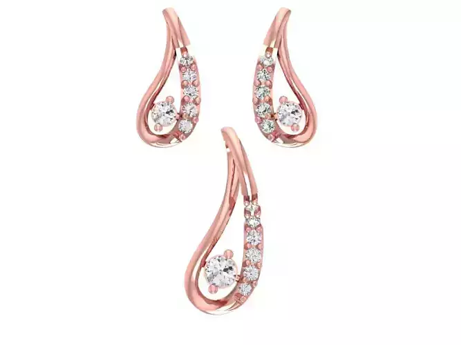 Pendant Earring Sets 3dm STL OBJ FBX Renders Details