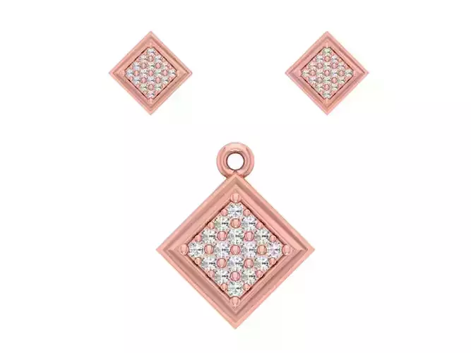 Pendant Earring Sets 3dm STL OBJ FBX Renders Details