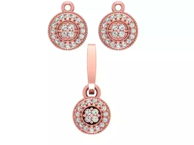 Pendant Earring Sets 3dm STL OBJ FBX Renders Details