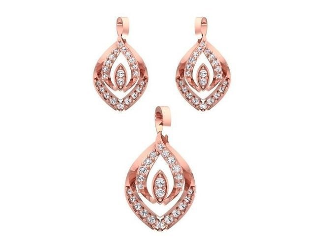 Pendant Earring Sets 3dm STL OBJ FBX Renders Details 3D print model