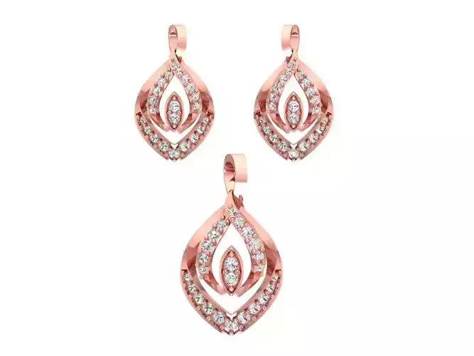 Pendant Earring Sets 3dm STL OBJ FBX Renders Details