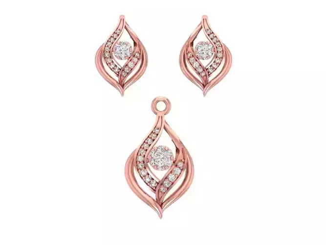Pendant Earring Sets 3dm STL OBJ FBX Renders Details