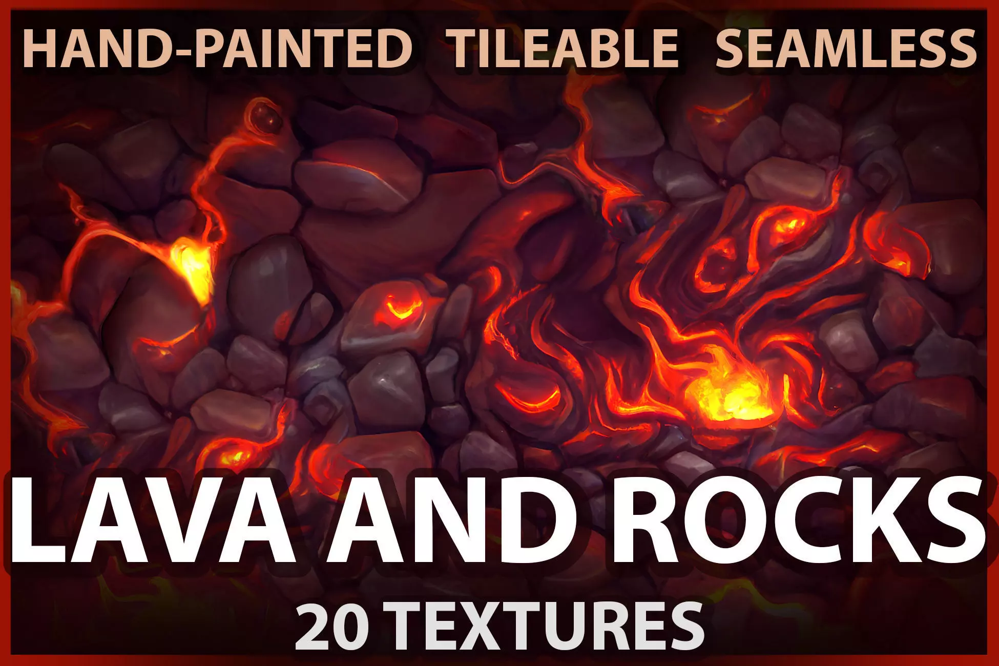 Lava and Rocks 20 TEXTURES Hand-painted Seamless Texture_0