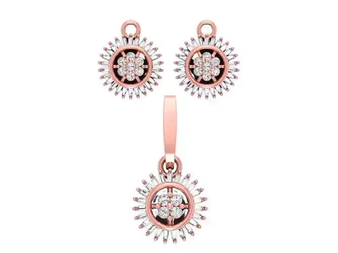 Pendant Earring Sets 3dm STL OBJ FBX Renders Details