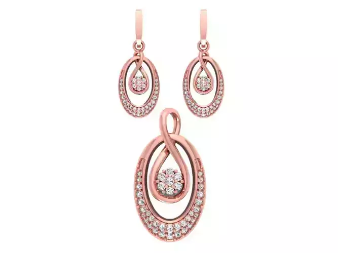 Pendant Earring Sets 3dm STL OBJ FBX Renders Details
