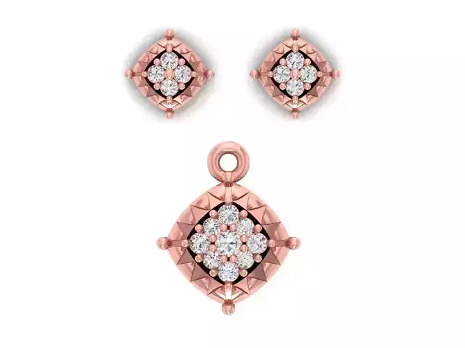 Pendant Earring Sets 3dm STL OBJ FBX Renders Details