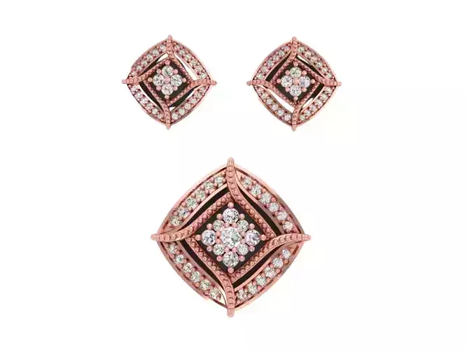 Pendant Earring Sets 3dm STL OBJ FBX Renders Details