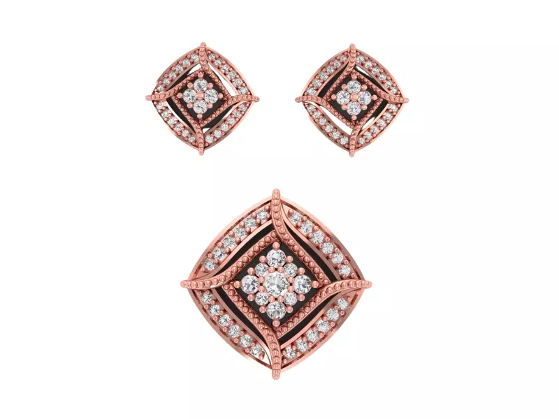 Pendant Earring Sets 3dm STL OBJ FBX Renders Details 3D print model_0