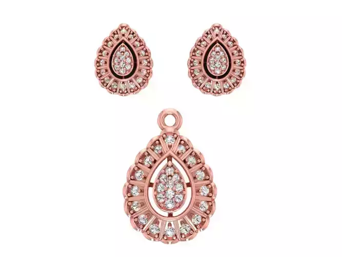 Pendant Earring Sets 3dm STL OBJ FBX Renders Details