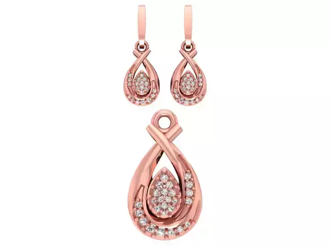 Pendant Earring Sets 3dm STL OBJ FBX Renders Details