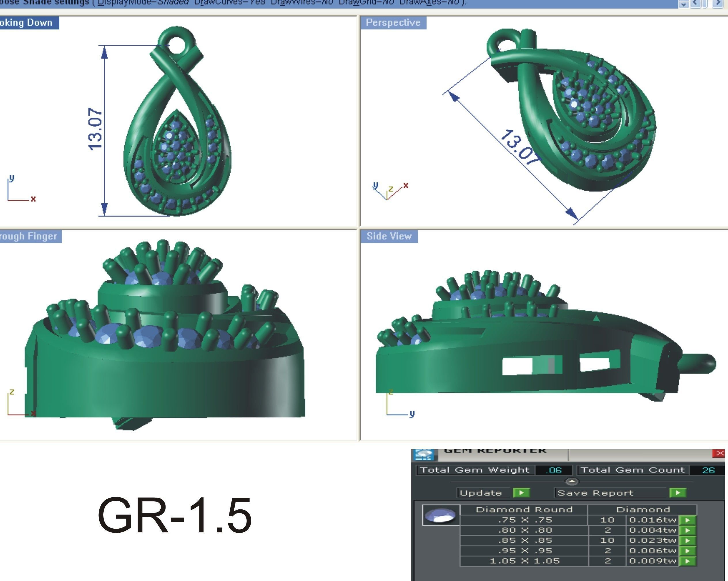 Pendant Earring Sets 3dm STL OBJ FBX Renders Details 3D print model_7