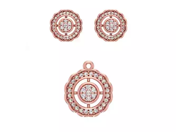 Pendant Earring Sets 3dm STL OBJ FBX Renders Details
