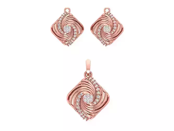 Pendant Earring Sets 3dm STL OBJ FBX Renders Details