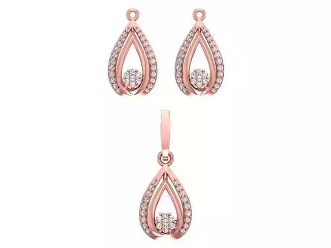 Pendant Earring Sets 3dm STL OBJ FBX Renders Details