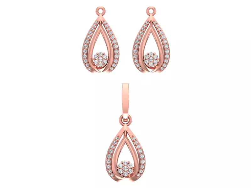 Pendant Earring Sets 3dm STL OBJ FBX Renders Details 3D print model_0