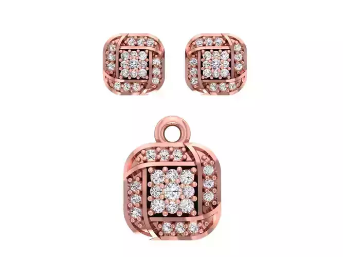 Pendant Earring Sets 3dm STL OBJ FBX Renders Details