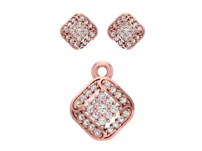 Pendant Earring Sets 3dm STL OBJ FBX Renders Details