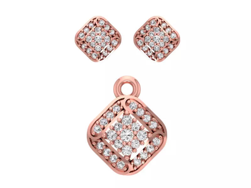 Pendant Earring Sets 3dm STL OBJ FBX Renders Details 3D print model_0