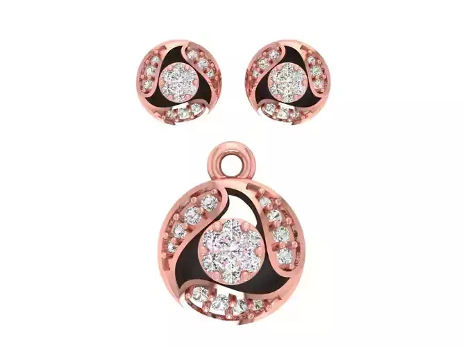 Pendant Earring Sets 3dm STL OBJ FBX Renders Details