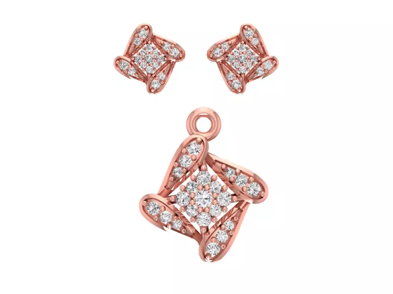 Pendant Earring Sets 3dm STL OBJ FBX Renders Details 3D print model_0