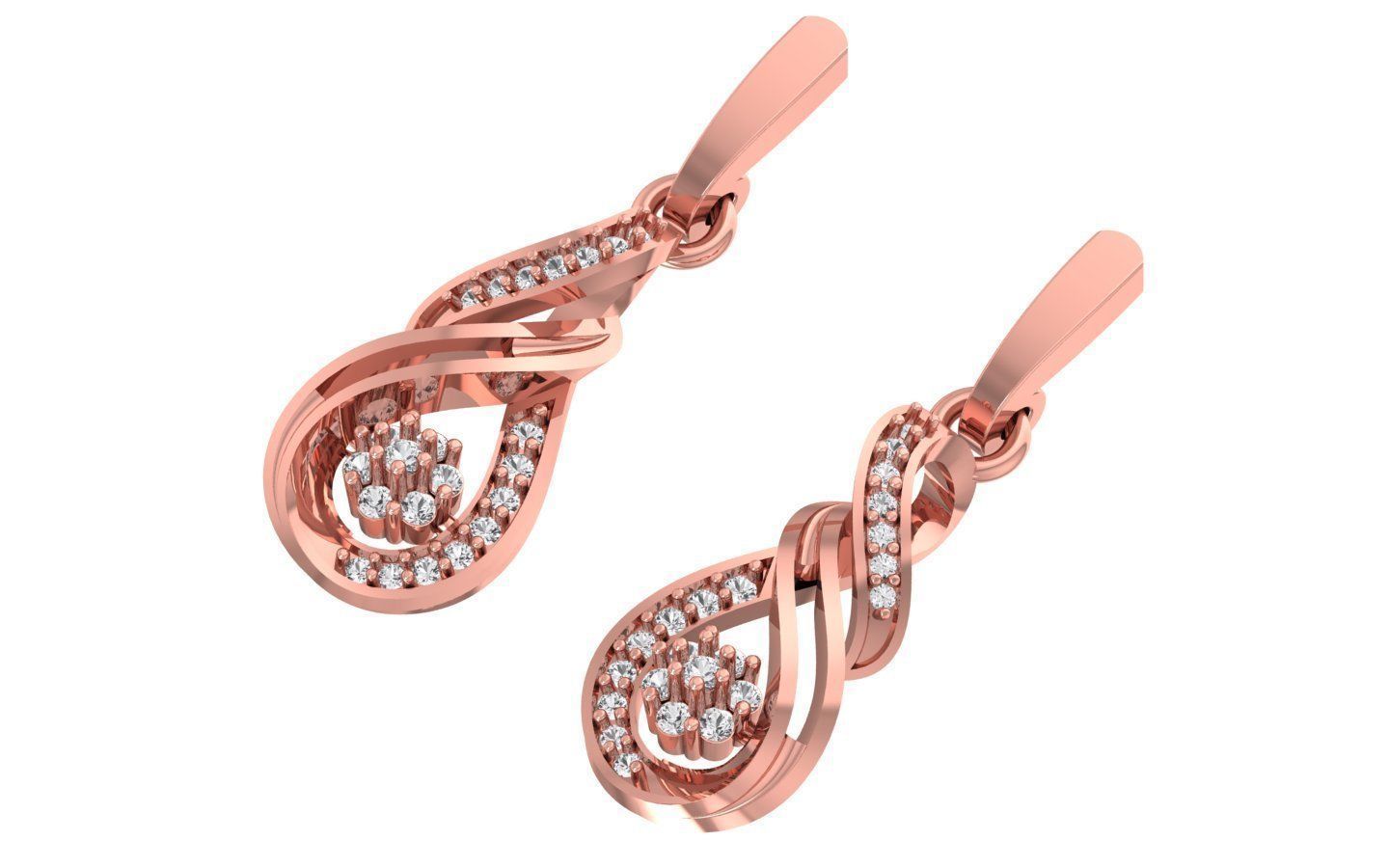 Pendant Earring Sets 3dm STL OBJ FBX Renders Details 3D print model_1