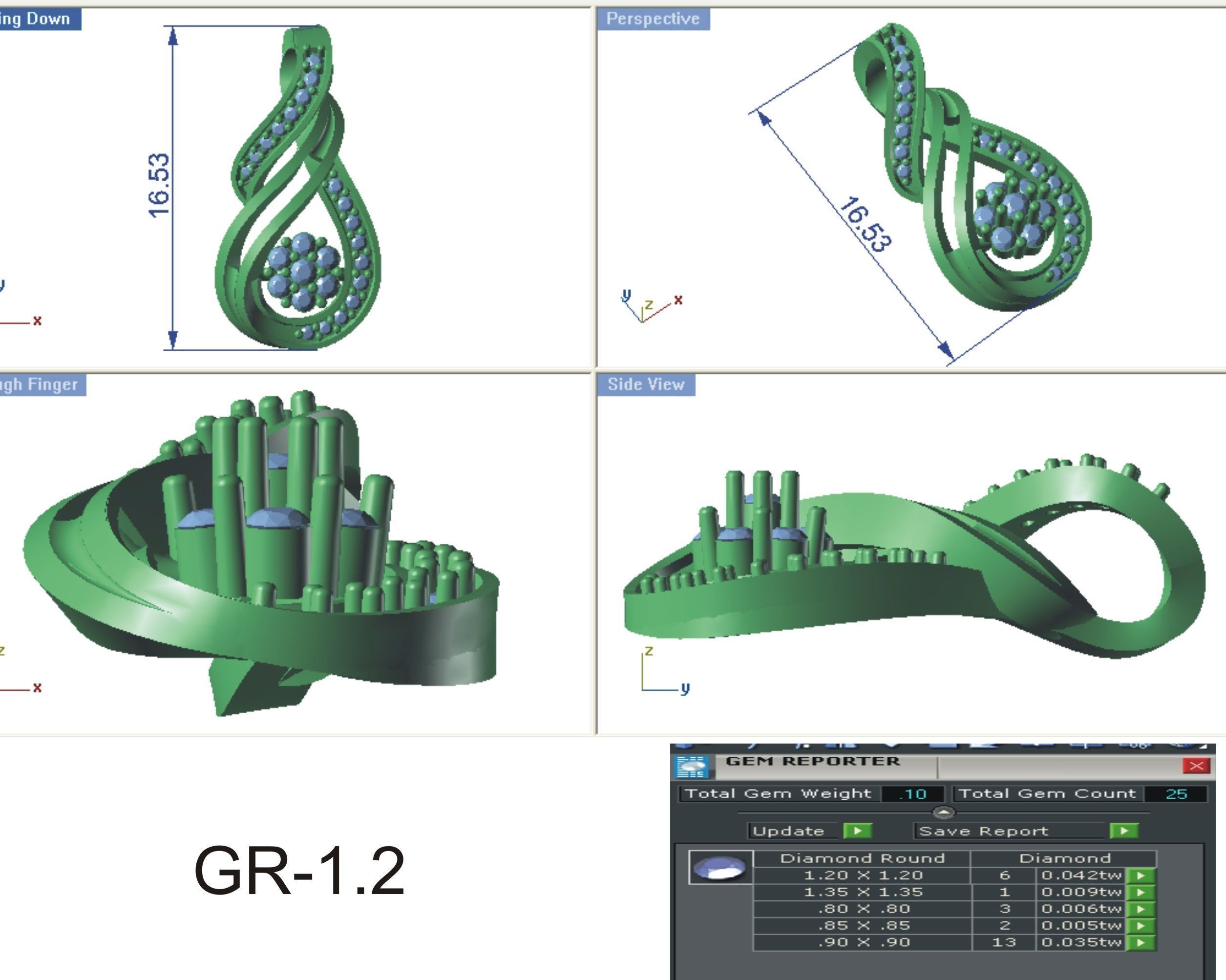 Pendant Earring Sets 3dm STL OBJ FBX Renders Details 3D print model_7