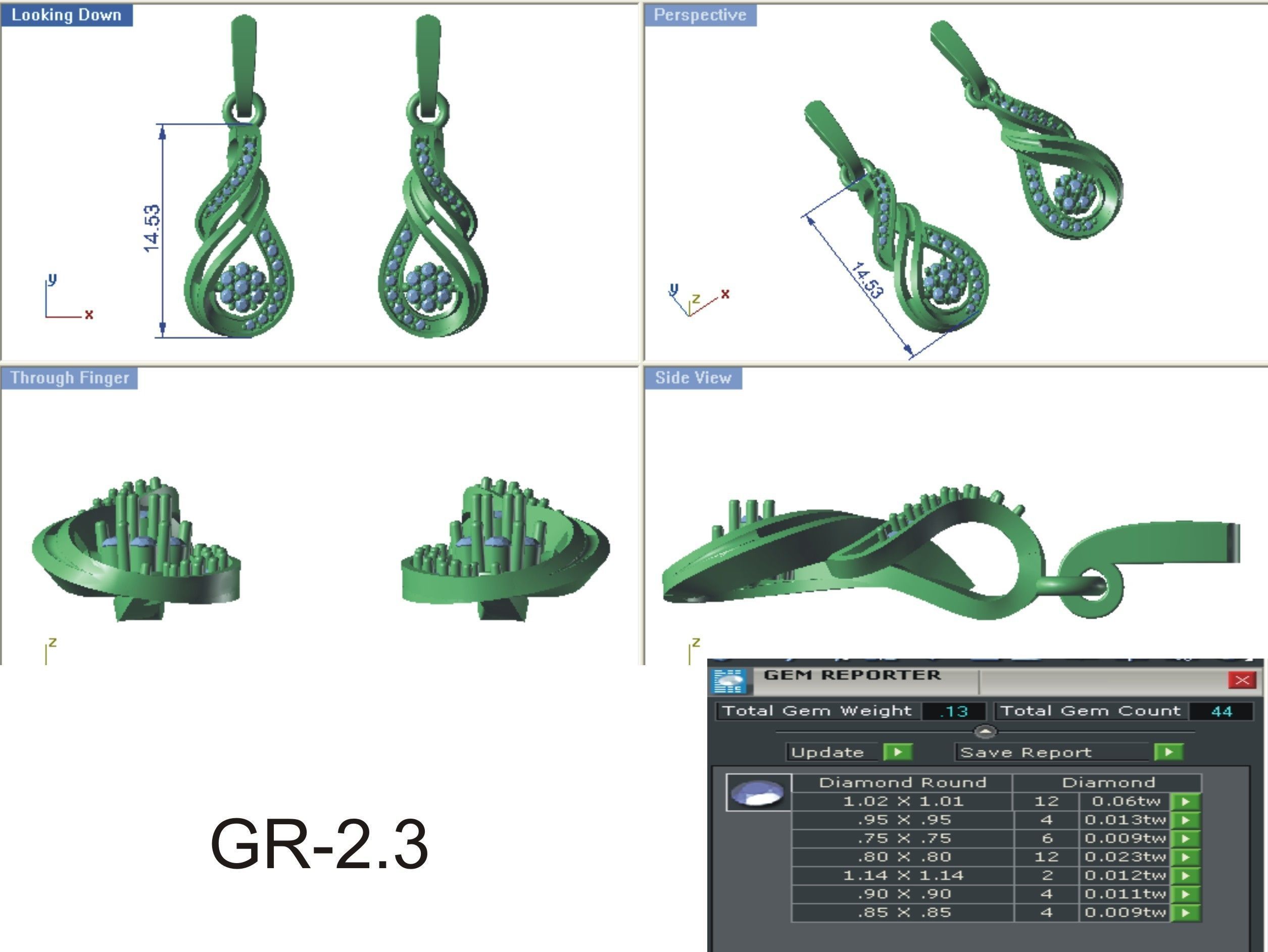 Pendant Earring Sets 3dm STL OBJ FBX Renders Details 3D print model_8